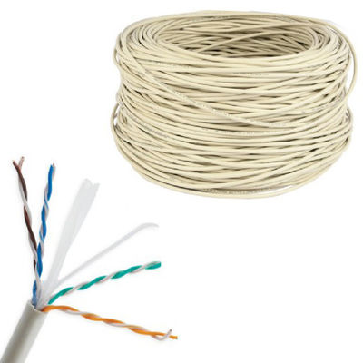 کابل پچ خاکستری داخلی UTP Cat 6 , CU 4pr 0.55mm مس خالص کابل LSZH CAT6