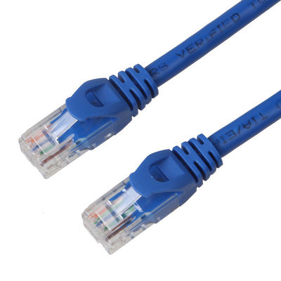 ژاکت PVC 24AWG آبی Cat6 BC7/0.2 UTP با کانکتور 8P8C