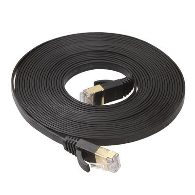 Cat6 UTP Ethernet Lan Cables مسطح کوتاه رنگ مشکی برای کامپیوتر
