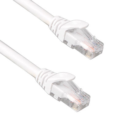 پچ کورد UTP Cat6 سفید 24AWG 7/0.2 ژاکت LSZH PVC با کانکتور RJ45