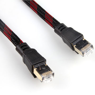 نایلون پچ سیم Cat7 اترنت کامپیوتر بافته شده برای روتر مودم لپ تاپ کامپیوتر