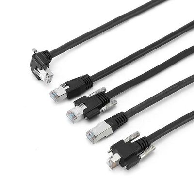 کابل اترنت صنعتی دوربین Cat6A S/FTP RJ45 8P با پیچ قفل GigE