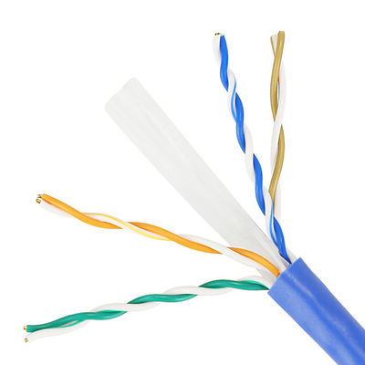 کابل اترنت مس خالص Cat6 Lan 1000 Ft CU 4PR 23AWG 0.57mm برای فضای داخلی