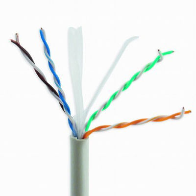 کابل پچ خاکستری داخلی UTP Cat 6 , CU 4pr 0.55mm مس خالص کابل LSZH CAT6