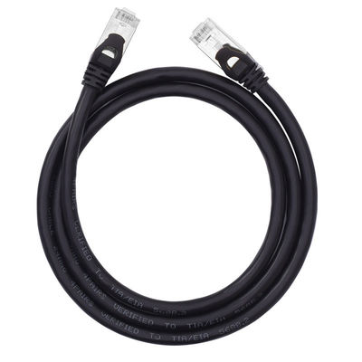 کانکتور مشکی SFTP Cat6 Patch Cord Double Shielded 24AWG Pure Copper RJ45 کانکتور