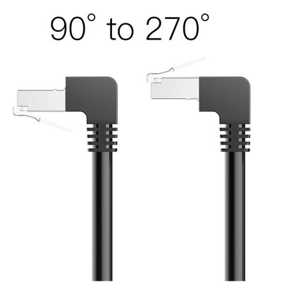 وصله سیم Cat7 پایدار OEM با زاویه 90 درجه تا 270 درجه به سمت بالا