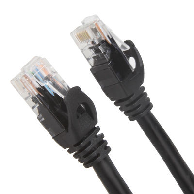 پچ سیم Black Cat6 Cat6a برای اترنت گیگابیتی 650 مگاهرتز 100 وات PoE RJ45 UTP