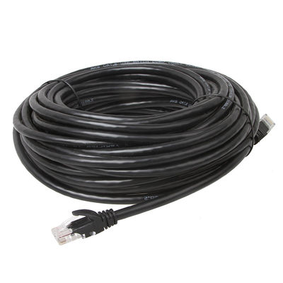 کابل شبکه مشکی LSZH UTP Cat6a با کانکتور دوشاخه مدولار CMG