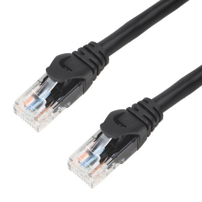 کابل شبکه مشکی LSZH UTP Cat6a با کانکتور دوشاخه مدولار CMG