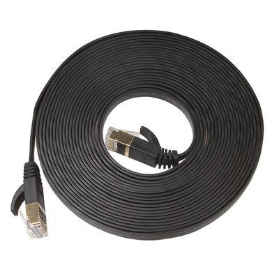 Cat6 UTP Ethernet Lan Cables مسطح کوتاه رنگ مشکی برای کامپیوتر
