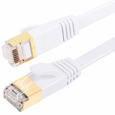 کابل تخت 10 گیگابیت بر ثانیه RJ45 Cat7، کابل محافظ Cat 7 برای اترنت گیگابیتی