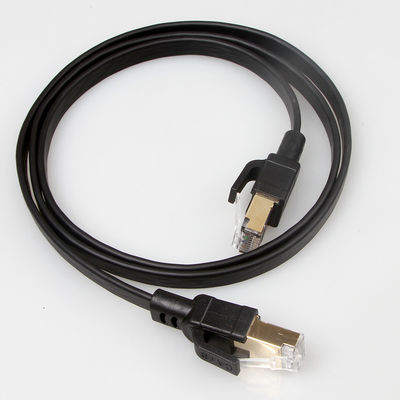 کابل صاف SFTP RJ45 Cat8 40Gbps 2000Mhz سیاه رنگ بادوام