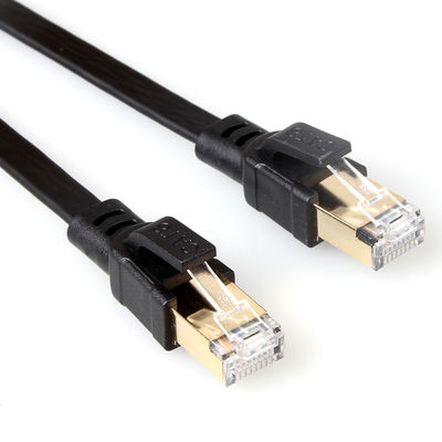 کابل صاف SFTP RJ45 Cat8 40Gbps 2000Mhz سیاه رنگ بادوام