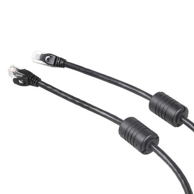 کابل اترنت مشکی Cat 6 24AWG، کانکتور RJ45 کابل اترنت 100 فوتی