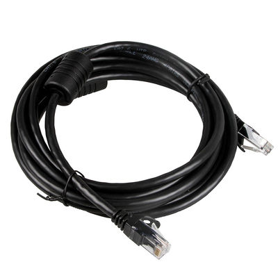 کابل اترنت مشکی Cat 6 24AWG، کانکتور RJ45 کابل اترنت 100 فوتی