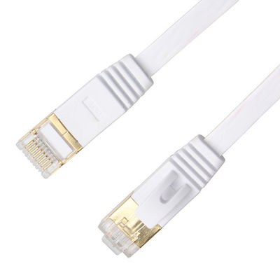 کابل های شبکه اترنت شبکه Cat6 سفید با کانکتورهای Rj45 بدون Snagless محافظ طلایی