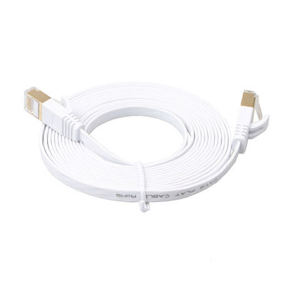 کابل های شبکه اترنت شبکه Cat6 سفید با کانکتورهای Rj45 بدون Snagless محافظ طلایی