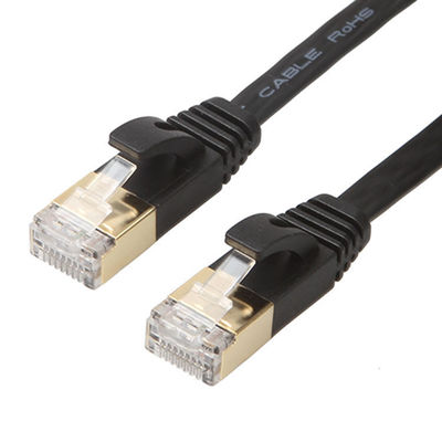 کابل اترنت تخت Black Cat6 با کانکتورهای Rj45 بدون Snagless محافظ طلایی