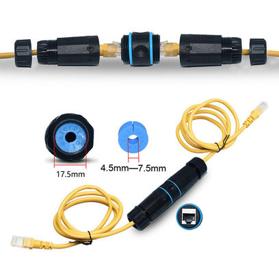کانکتور ضد آب IP68 داخلی CAT6 STP زن به زن