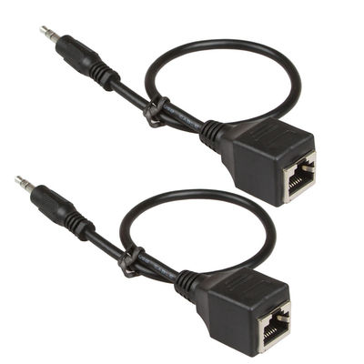 مجموعه های سیم سفارشی 3.5 میلی متری 1/8 اینچی RJ45 نر به ماده Cat5 Cat6