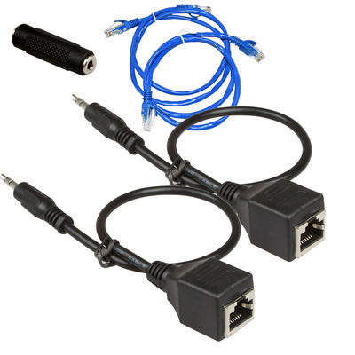 مجموعه های سیم سفارشی 3.5 میلی متری 1/8 اینچی RJ45 نر به ماده Cat5 Cat6