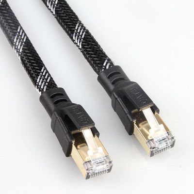 کابل شبکه Heavy Duty Rj45 Cat8 , نایلون بافته پچ بند نایلونی Cat 8