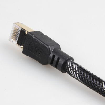 کابل پچ Cat8 داخلی در فضای باز نایلون بافته شده 26AWG 40Gbps 2000MHz S/FTP