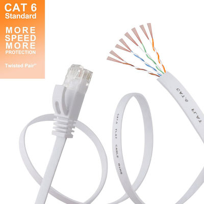در فضای باز داخلی Cat6 پچ کورد 100 فوت 10 گیگابیت بر ثانیه اسلیم تخت بادوام
