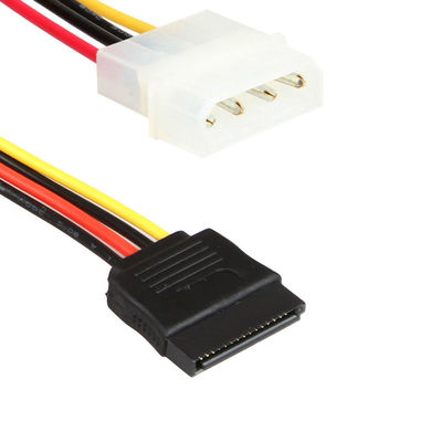 زن نر Y SATA کابل هارد دیسک اسپلیتر Molex 4 پین بادوام