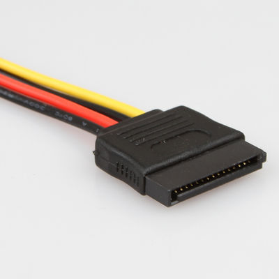 زن نر Y SATA کابل هارد دیسک اسپلیتر Molex 4 پین بادوام