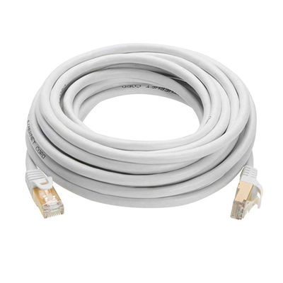 پچ کورد RJ45 0.5-90 متری، کابل اترنت Double Shield White Cat 7