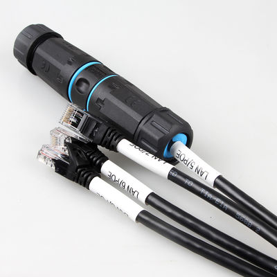 کابل اترنت 4 در 1 Cat 6a ضد آب، کابل تنه نر RJ45 Cat6a 4 شاخه
