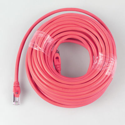 Direct Burial 6 Ft Cat7 Patch Cord Heavy Duty ضد آب 26AWG 10Gb قرمز