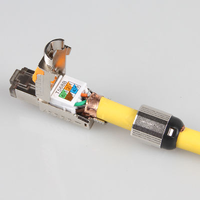 کابل STP Cat 7 قطع شده فیلد، کابل وصله شبکه ماژولار Plug Cat 7 RJ45 8P8C