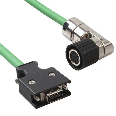 V90 6FX3002-2DB10 کابل های رمزگذاری کننده Servo Motor Connector Plug با نصب ثابت کابل سبز